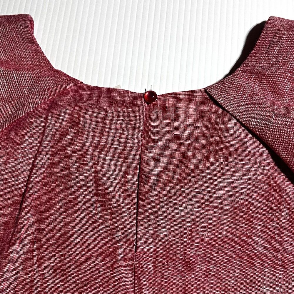 Linea Donna Linen Blend 2 Piece Set Matching Wide Leg Pants Top Red Sz 1X 2X NWT - Picture 5 of 16
